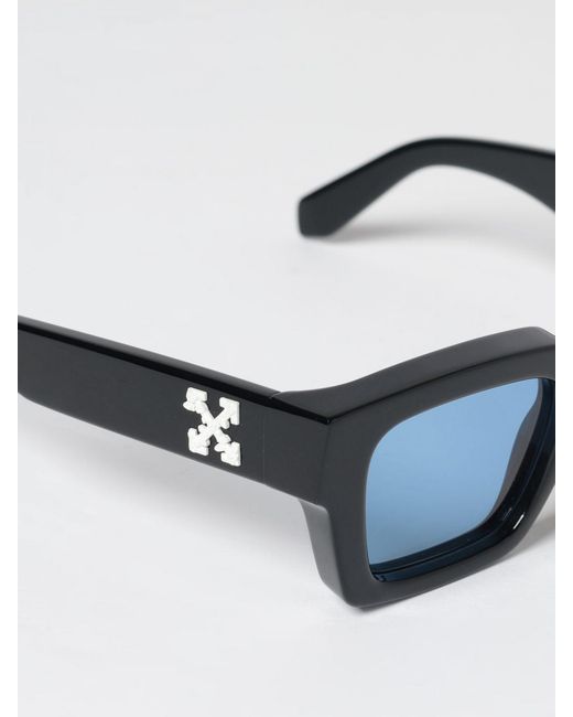 Off-White c/o Virgil Abloh Blue Virgil Rectangular Acetate Sunglasses With Arrow Logo for men