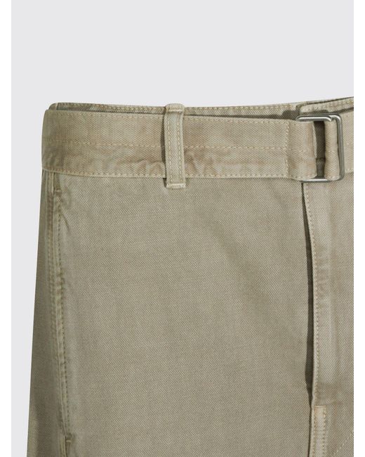 Lemaire Natural Wide Leg Cotton Trousers With Adjustable Waist Belt for men