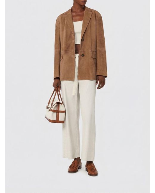 Max Mara White Cotton Wide-Leg Trousers