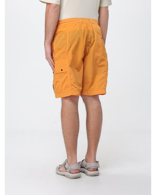 C P Company Orange Technical Fabric Cargo Shorts for men