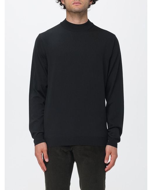 Zanone Blue Crew Neck Wool Blend Jumper With Long Sleeves for men