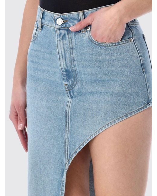 Coperni Blue Asymmetric Organic Cotton Denim Skirt