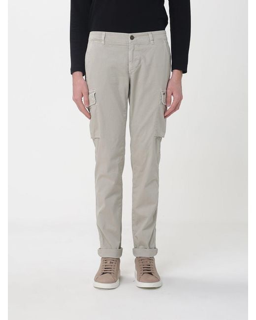 Mason's Gray Stretch Cotton Cargo Trousers for men