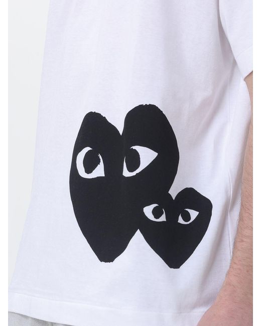 COMME DES GARÇONS PLAY White Comme Des GarÇ Ons Play Printed Cotton T-Shirt for men