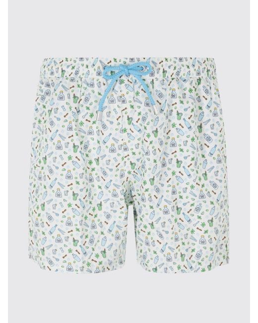Mc2 Saint Barth Blue Printed Boxer Swim Trunks for men