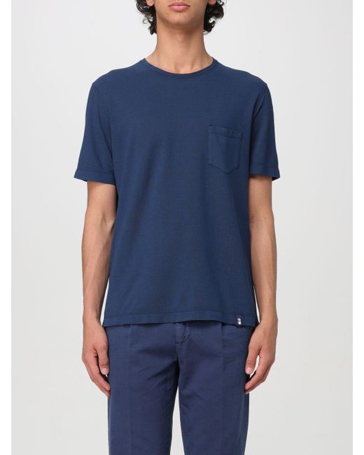 T-shirt in cotone di Drumohr in Blue da Uomo