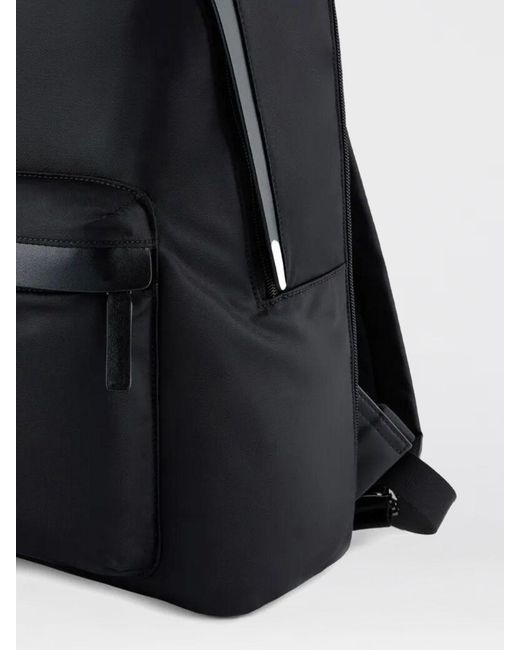 Emporio Armani Black Recycled Nylon Backpack for men