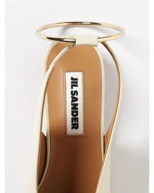 Jil Sander Natural Brushed Leather Ballerinas