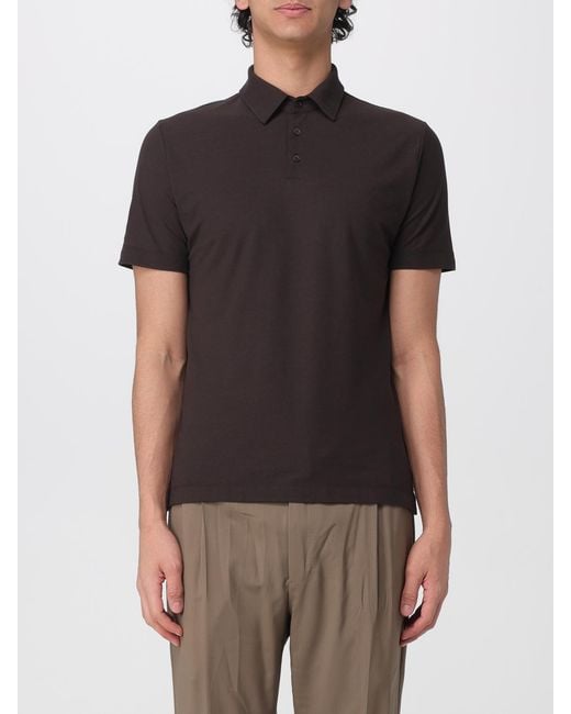Zanone Black Basic Cotton Polo Shirt for men