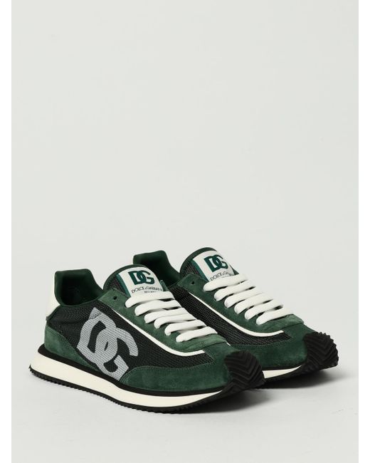 Dolce & Gabbana Grün/Weiß Panel Flache Schuhe in Green für Herren