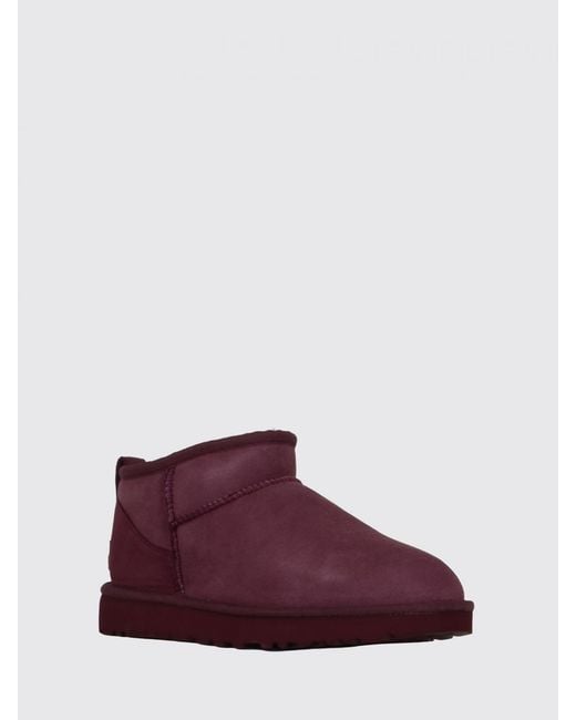 Ugg Purple Classic Ultra Mini Suede Ankle Boots