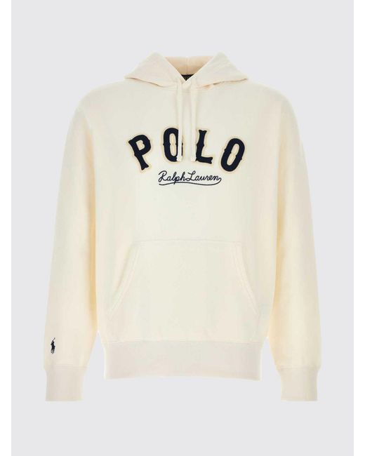 Polo Ralph Lauren Natural Cotton Blend Hoodie With Logo for men
