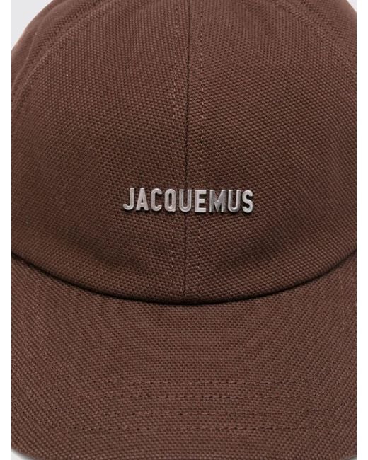 Jacquemus Brown Cotton Baseball Cap With Metal Logo And Strap