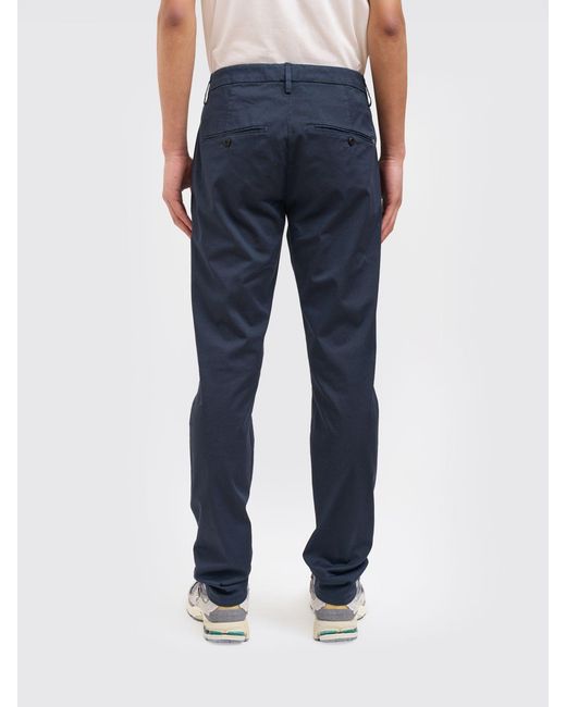 Dondup Blue Stretch Cotton Chino Trousers for men