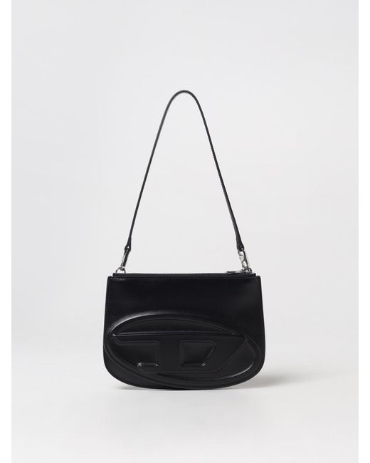 DIESEL White 1Dr Twin Double-Pocket Leather Shoulder Bag