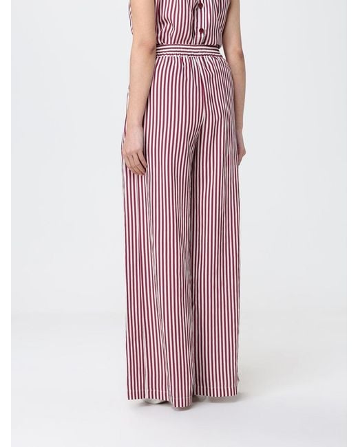Hanita Pink Striped Viscose Blend Palazzo Trousers