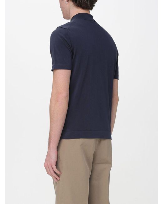 Drumohr Blue Cotton Polo Shirt for men