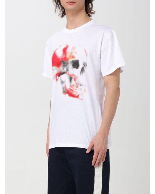Alexander McQueen T-Shirt aus Baumwoll-Jersey mit Logoprint in White für Herren