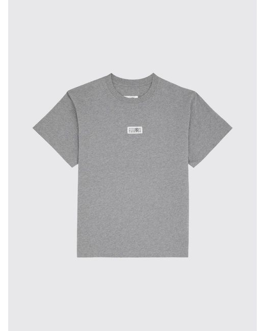 MM6 by Maison Margiela Gray Cotton T-Shirt With Logo for men
