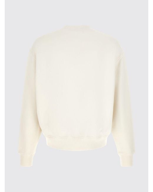 Palm Angels White Teddy Bear Cotton Sweatshirt With Embroidery for men