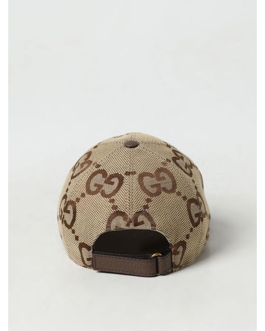 Cappello in tessuto con monogram GG jacquard di Gucci in Natural da Uomo