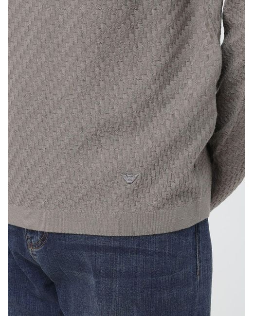 Emporio Armani Gray Basic Crew-Neck Jumper for men