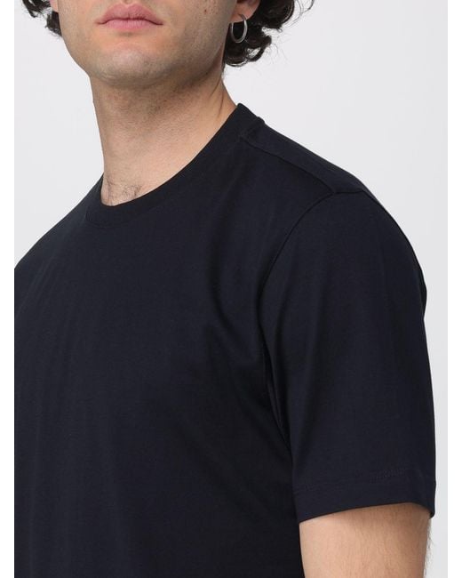 Zanone Black Basic Cotton And Silk T-Shirt for men