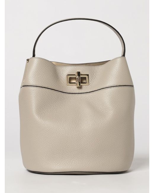 Furla Natural Amelie Medium Leather Bucket Bag By With Top Handle