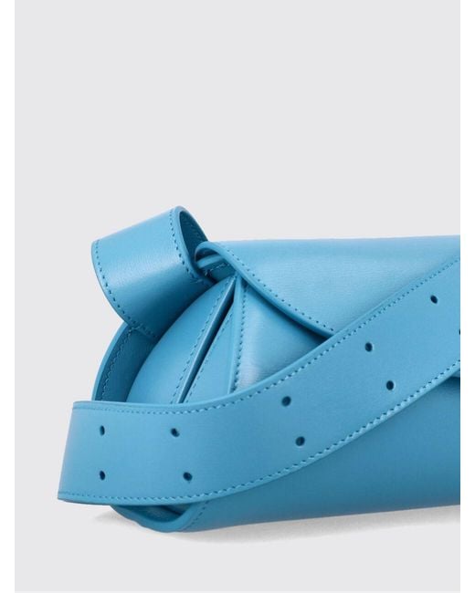 Jil Sander Blue Cannolo Leather Bag