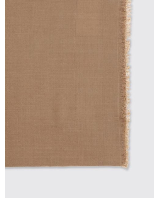 Max Mara Natural Jacquard Wool And Silk Scarf