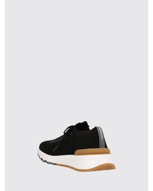 Brunello Cucinelli Black Knit Low-Top Sneakers for men