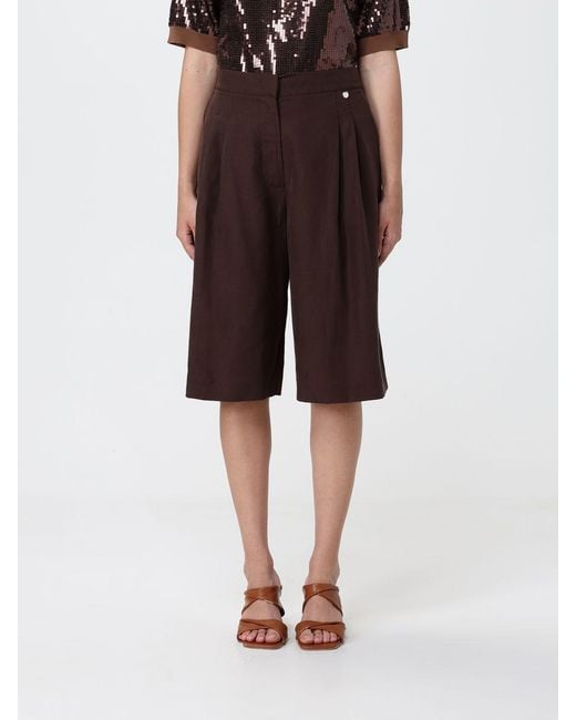 Liu Jo Brown Tailored Cotton Blend Pants