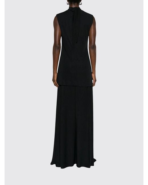 Jil Sander Black Long Stretch Viscose Dress