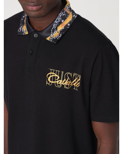 Just Cavalli Black Polo Shirt for men