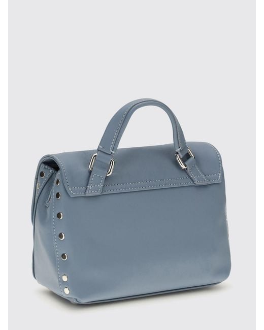 Zanellato Blue Postina Baby Calf Leather Handbag