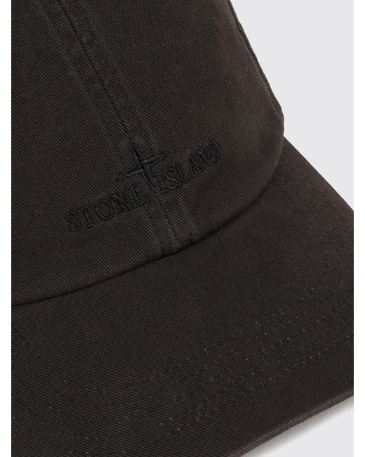 Stone Island Black Hat for men