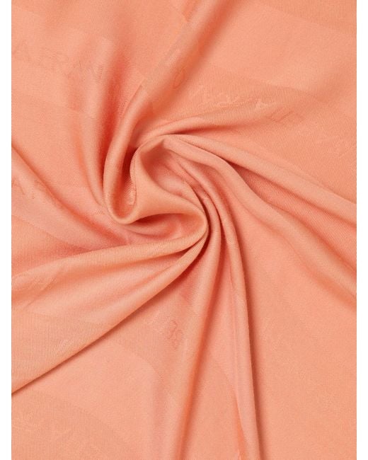 Elisabetta Franchi Pink Viscose Blend Scarf With Jacquard Logo