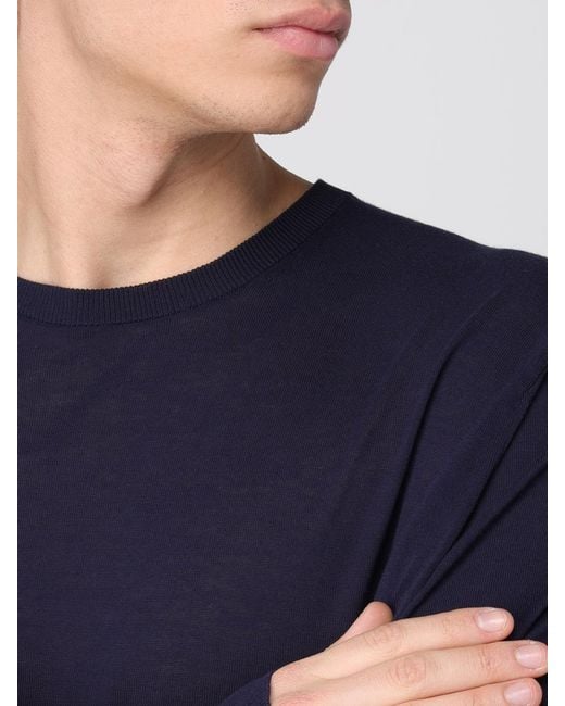 Ballantyne Blue Basic Cotton Crew Neck Sweater for men