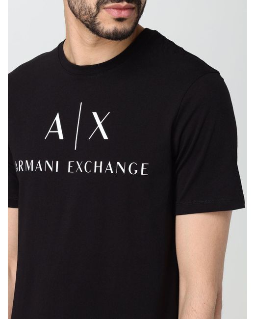 T-shirt con logo di Armani Exchange in Black da Uomo