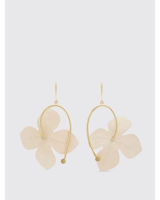 Marni Pink Brass Earrings With Flowers