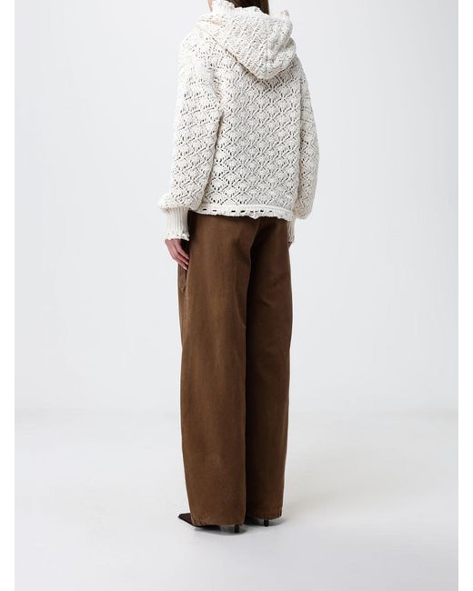 Blumarine White Crochet Cotton Knit Cardigan