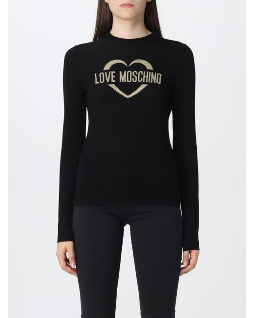 Sweater de Love Moschino de color Negro Mujer Ropa de Jerséis y prendas de punto de Jerséis con cremallera 