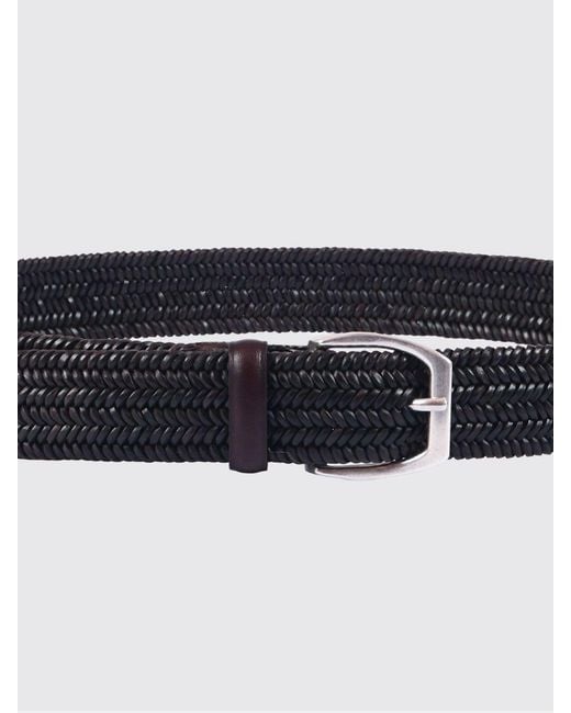 Orciani White Wide Braided Leather Belt for men