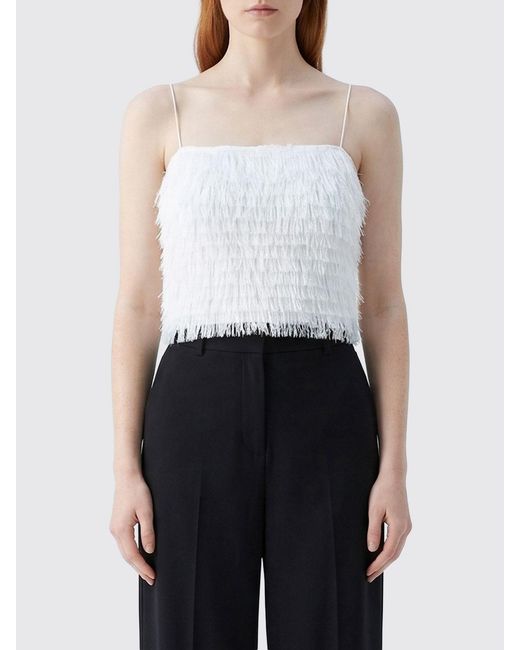 Twinset White Top With Fringes