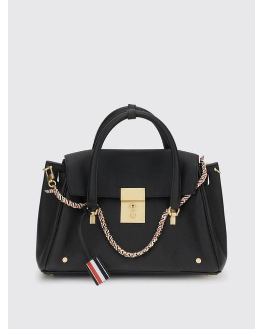 Thom Browne Black Calf Leather Handbag