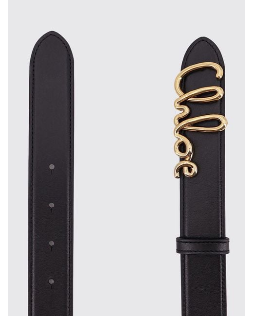 Chloé White Chlo&Eacute Iconic Calfskin Leather Belt With Metal Logo Buckle