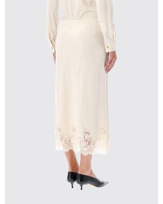 Alberta Ferretti Natural Skirt