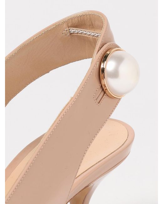 Casadei Pink Slingback Pump Kitten Heel Pearl Detail