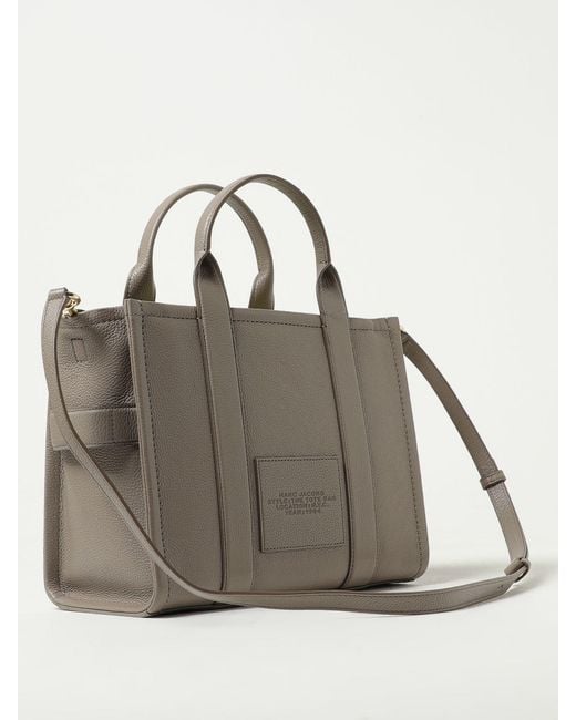 Marc Jacobs Gray The Medium Tote Bag In Grained Leather
