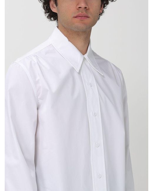 Camicia in cotone di Jil Sander in White da Uomo